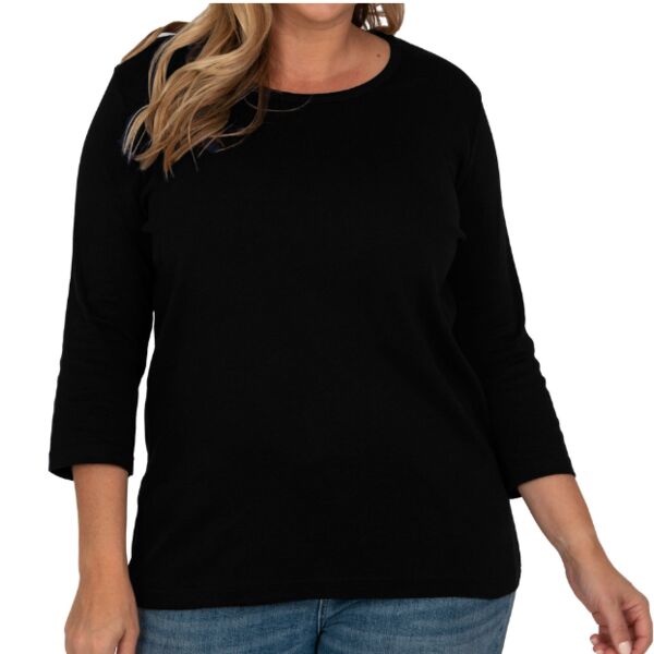 Round Neck 3/4 Sleeve Top (60/40 Blend) Thumbnail